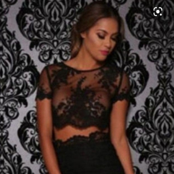 Black lace two piece set - Picture 2 of 7